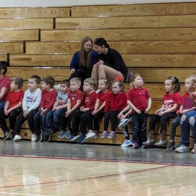 Our big kid class gets the opportunity to do the pledge at a HHS girls basketball game!