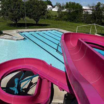 Newly painted slide at the HAP!