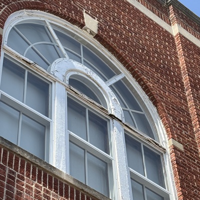 Auditorium window needing repair