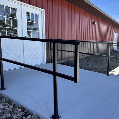 Completed ramp, steps and handrails.
