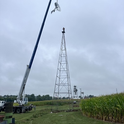 Moving our tallest 80ft windmill to the South end of windmill lane by Hwy 36