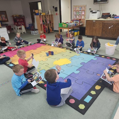 Working hard on their cutting skills!