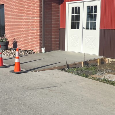 Ramp into the fellowship hall.