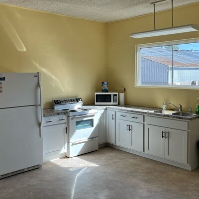 ref, stove, sink after renovations