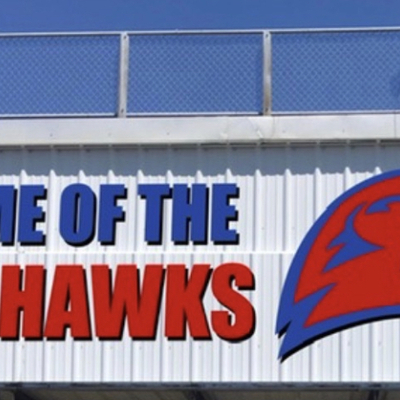 Home of the Redhawks Sign