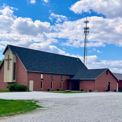 Completed fellowship hall attached to church.