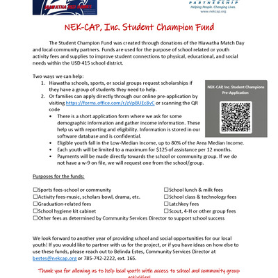 Student Champion Flyer