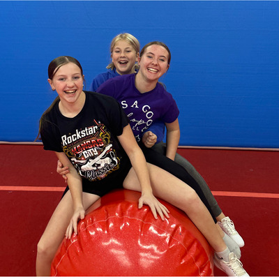 Having fun at practice.
