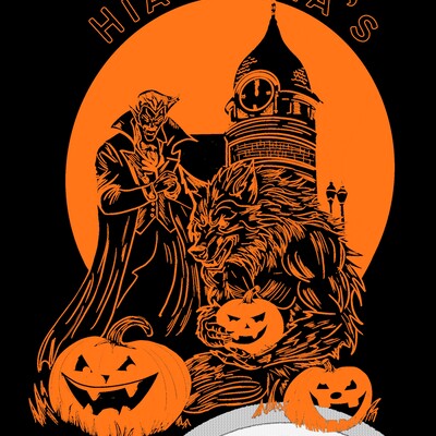 The official logo for the 2023 Hiawatha Halloween Frolic.