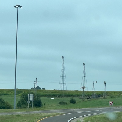 View of windmills from Hwy 36