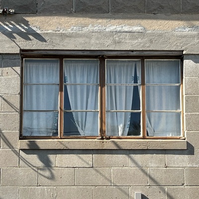 Exterior view of existing kitchen window.  (spring 2024)